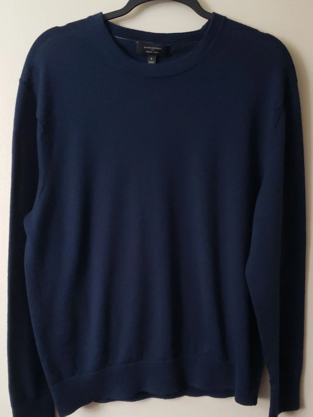 Banana Republic Merino Wool Navy Crewneck Sweater - Men's